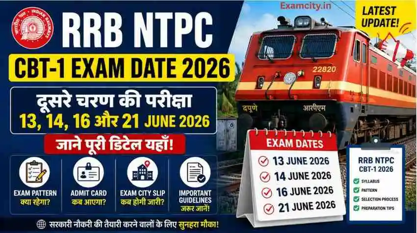 RRB NTPC CBT-1 June 2026 Exam Date