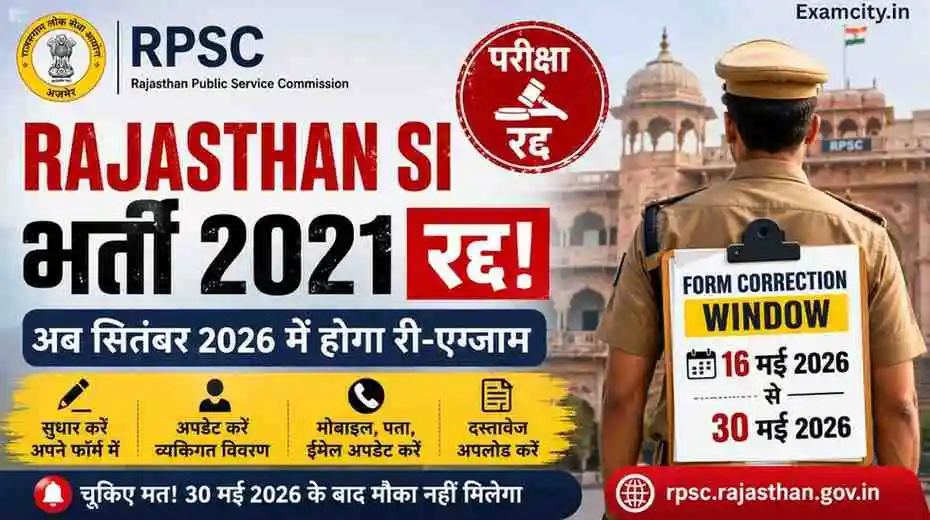 Rajasthan SI Bharti 2021 Cancelled